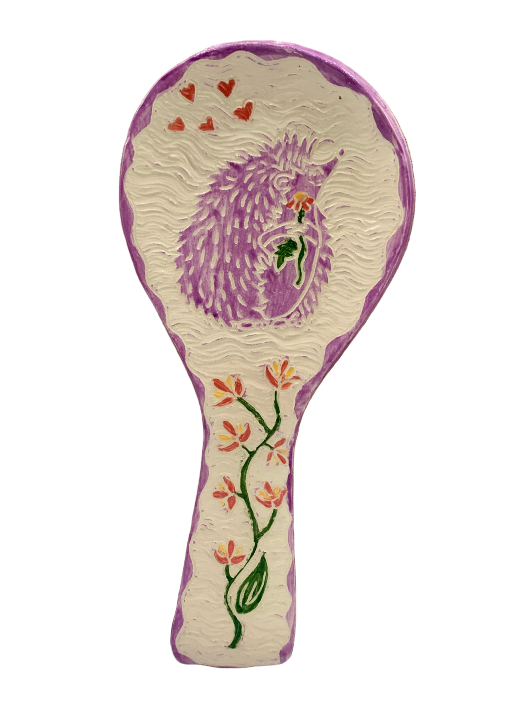 Happy Hedgehog Spoon Rest - Lavender