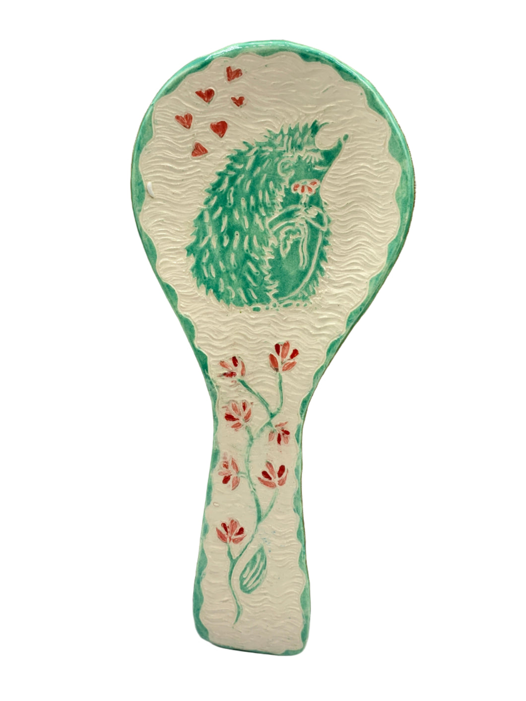 Happy Hedgehog Spoon Rest - Jade