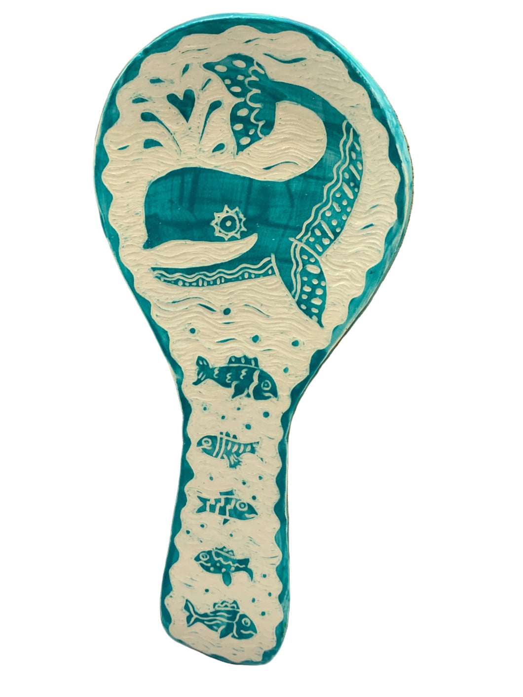 Happy Sperm Whale Spoon Rest - Turquoise