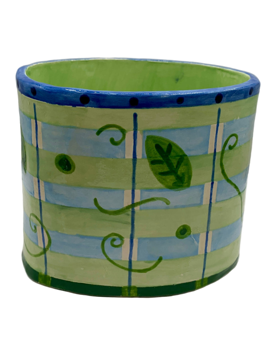 Leaves and Stripes Small Vase