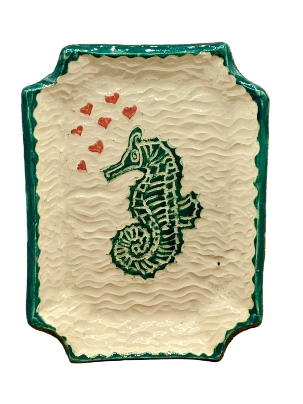 Sgraffito Seahorse Soapdish