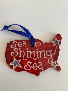 Sea to Shining Sea USA Ornament