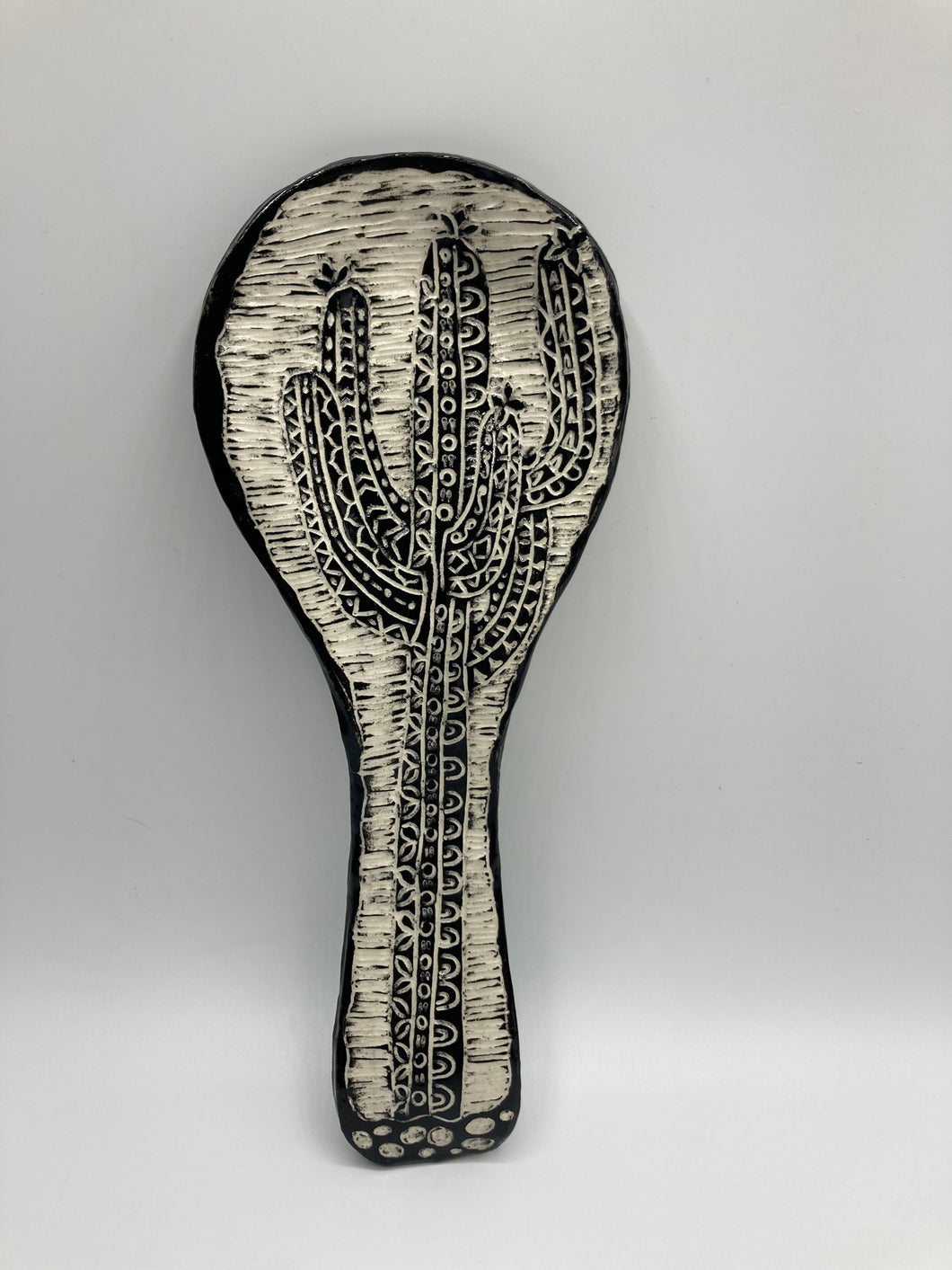 Carved Cactus Spoon Rest